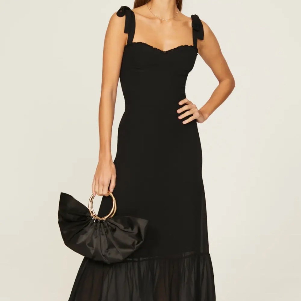 Never worn Reformation Nikita Dress Black